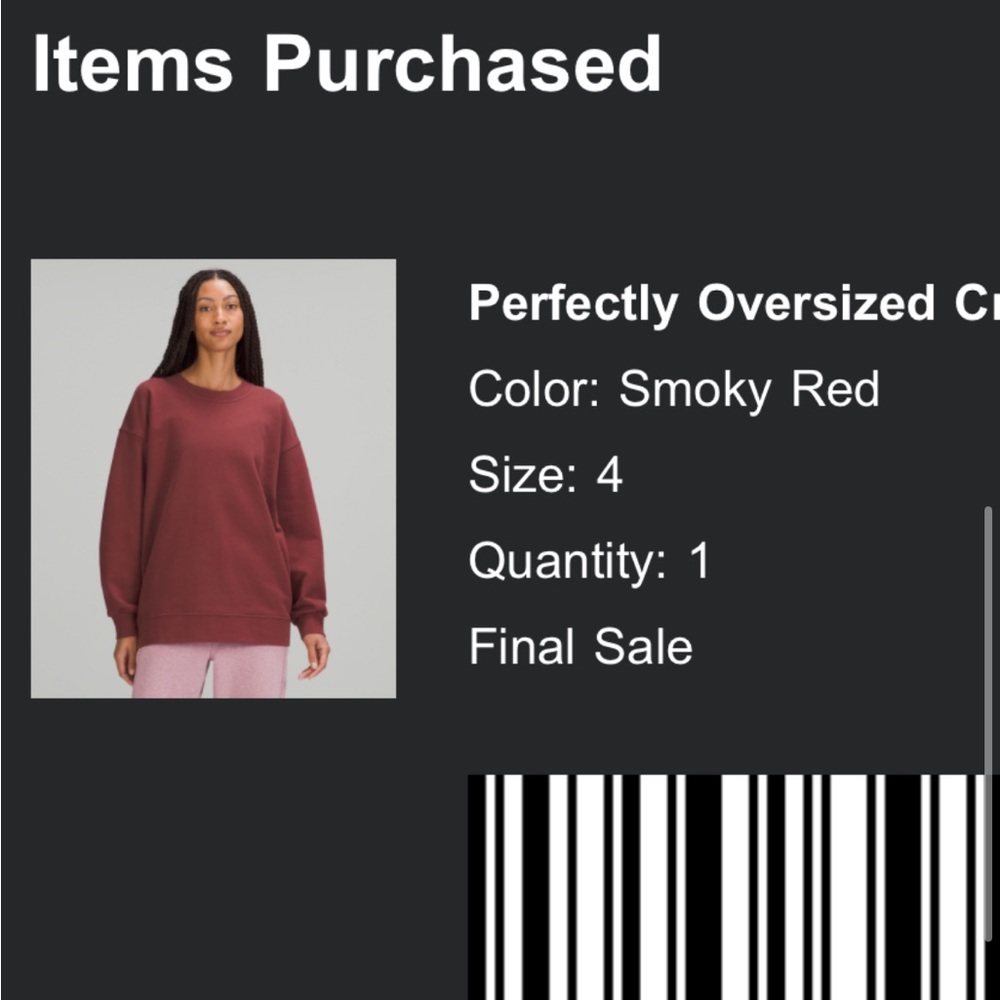LULULEMON perfectly oversized in Smokey red - Picture 4 of 4